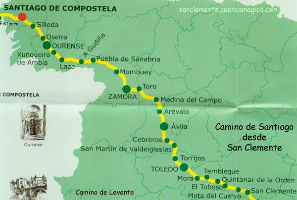 Mapa basado en un folleto editado por la Asociacin de Amigos del Camino de Santiago de la Comunidad Valenciana